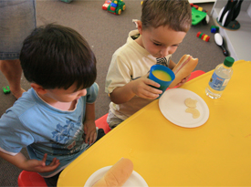 a child eating.