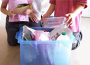 Picture of children using recycled materials.